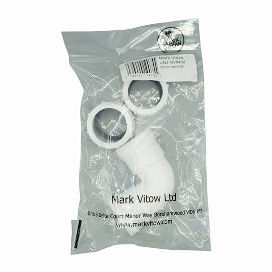 Universal Compression - Elbow Knuckle Bend White 90 Degrees 32mm