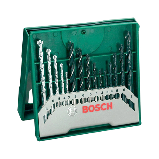 BOSCH X-Line Mini Mixed Drill Bits - 15 Pack