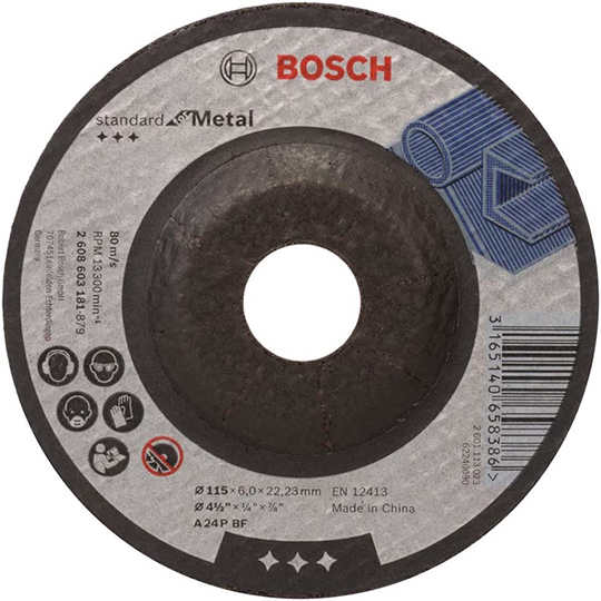 BOSCH Metal Grinding Disc - Depressed 22mm x 115mm