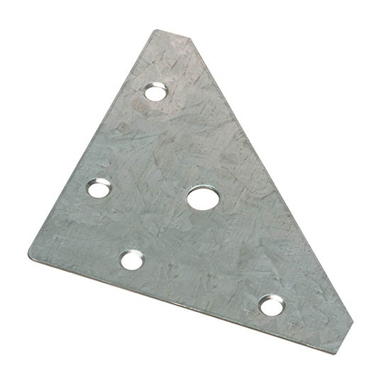Flat Corner Plate Zinc Plated 82mm x 82mm