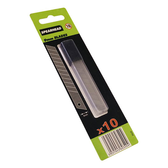 Spearhead Snap-Off Knife Blades 9mm Pack of 10