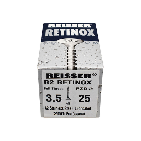 Reisser Stainless Steel Pozi Screws 3.5x25mm Box of 200