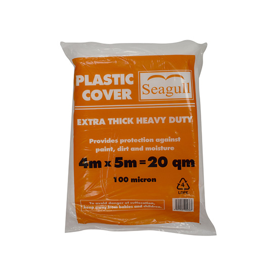 Seagull Plastic Dustsheet Extra Thick Heavy Duty 4m x 5m