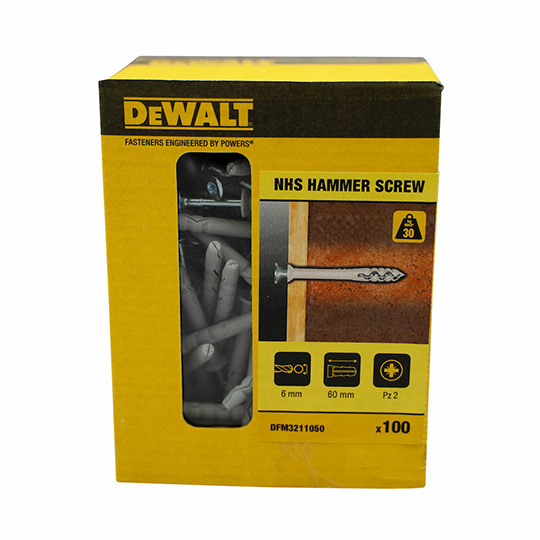 DeWalt Hammer Screw 6x60mm Box of 100