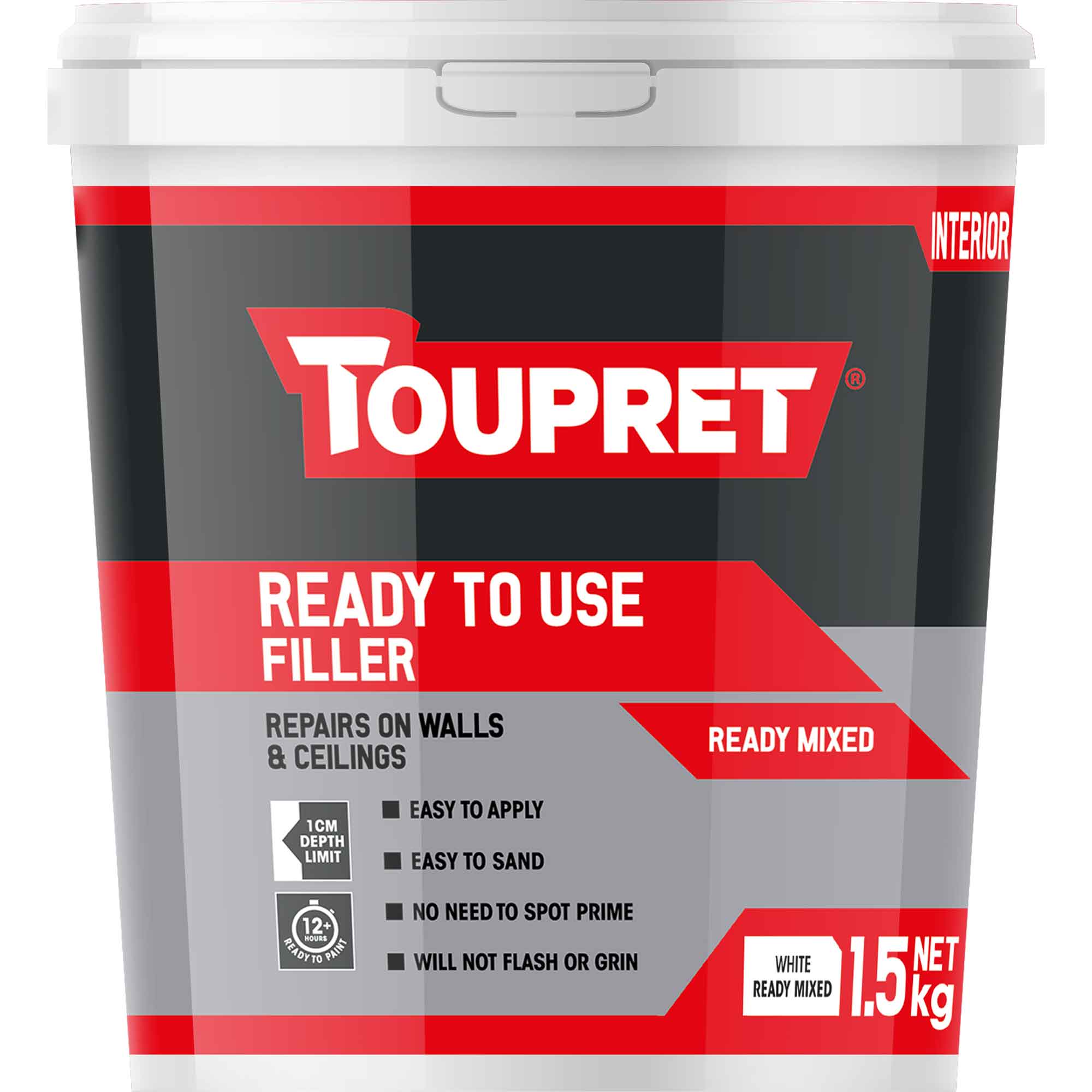 Toupret Ready Mixed All Purpose Filler White 1.5kg