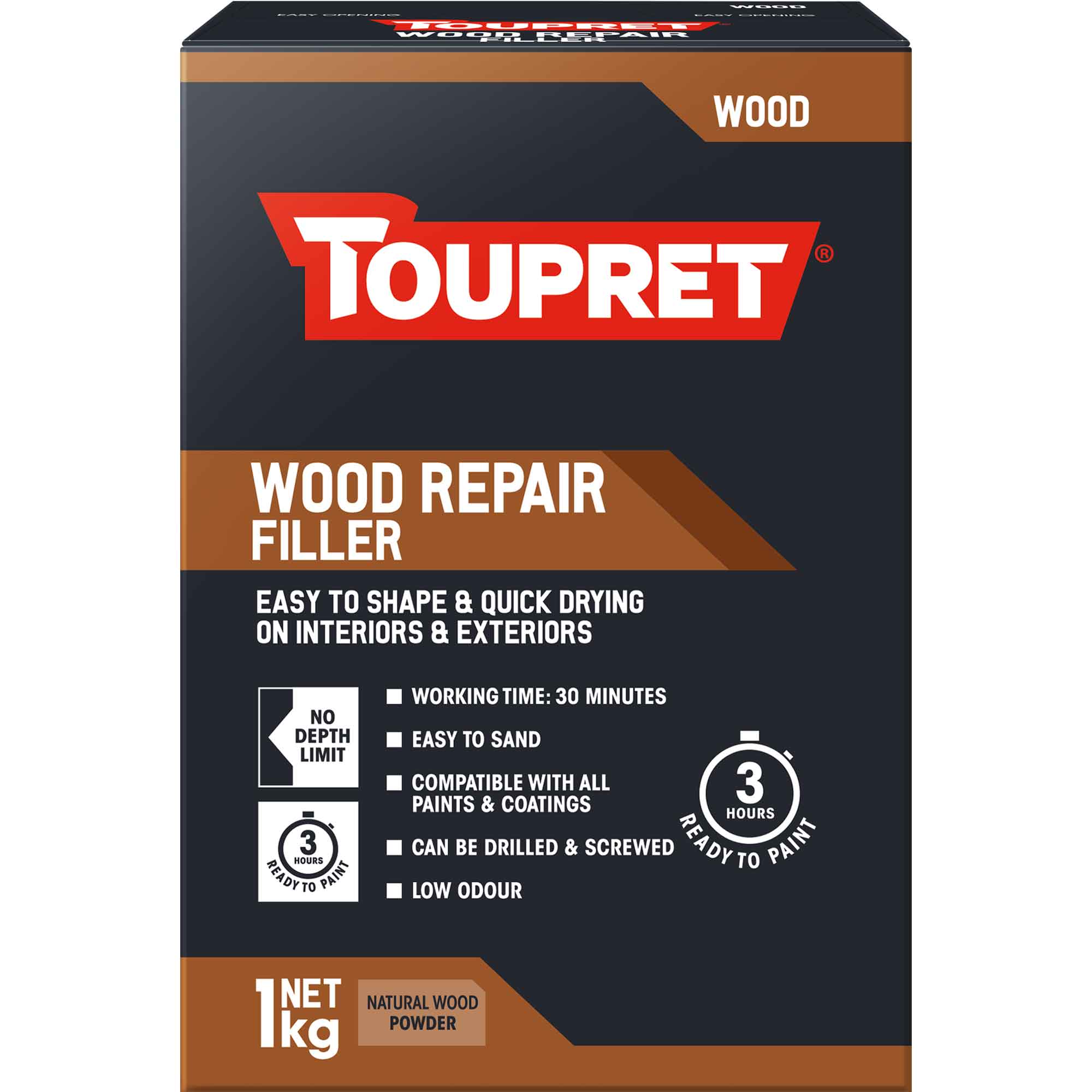 Toupret Wood Repair Fast Drying Wood Filler Beige 1kg