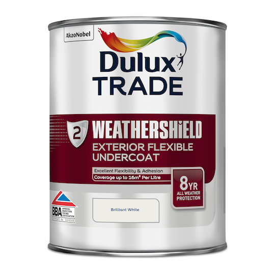 Dulux Trade Weathershield Exterior Undercoat Pure Brilliant White 1L