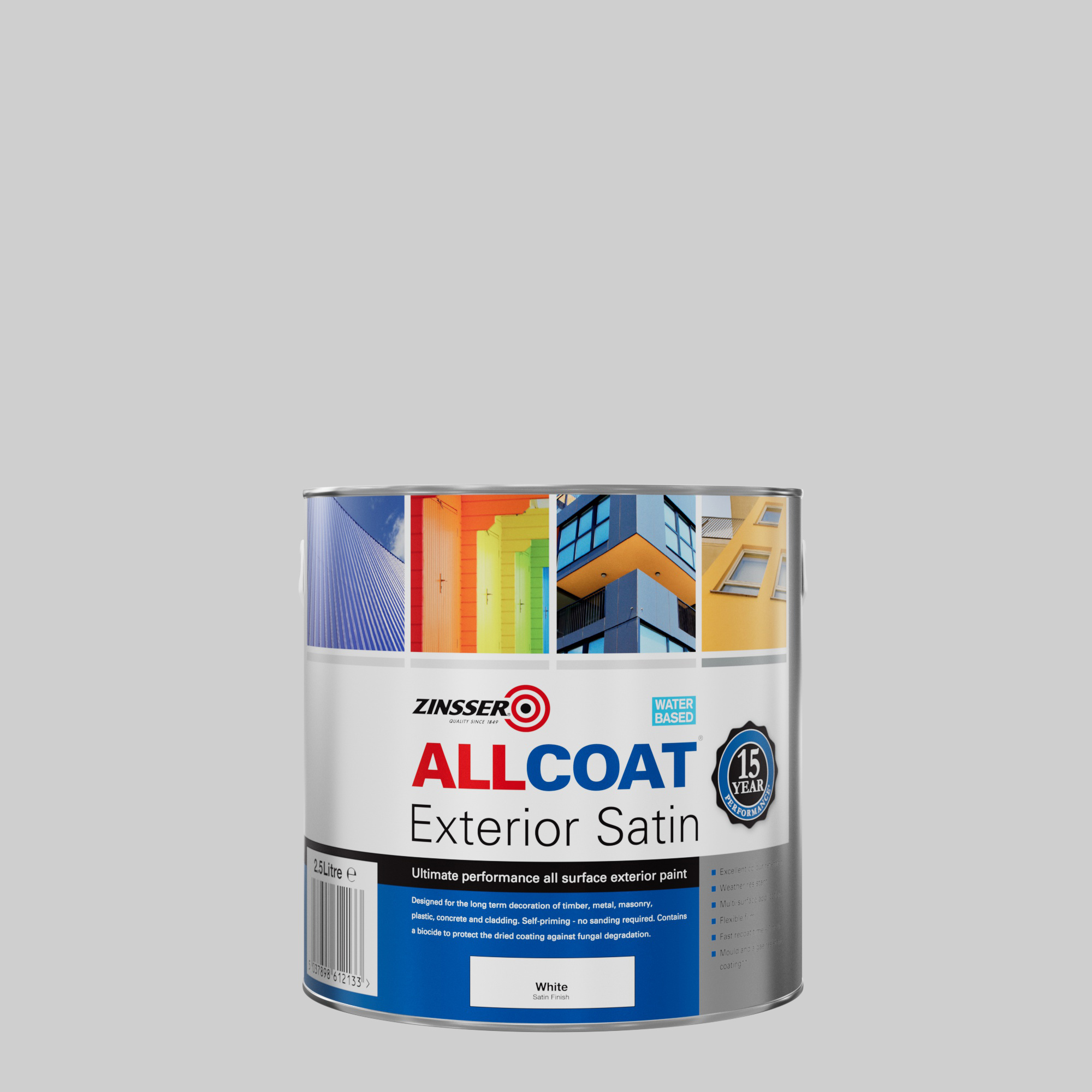 ZINSSER AllCoat Exterior Satin Water Based White 2.5L