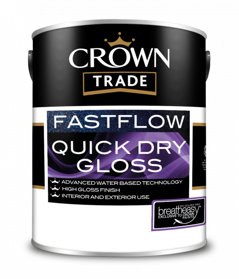 Crown Trade Fast Flow Quick Dry Gloss White 5L