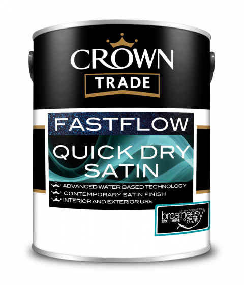 Crown Trade Fast Flow Quick Dry Satin White 5L