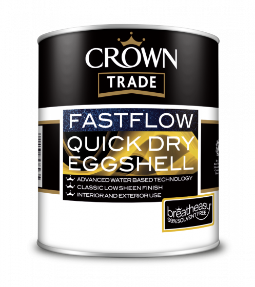 Crown Trade Fast Flow Quick Dry Eggshell White 1L
