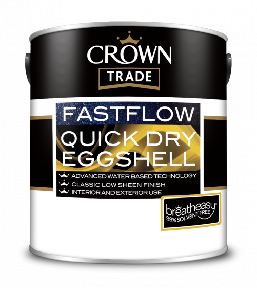 Crown Trade Fast Flow Quick Dry Eggshell White 2.5L