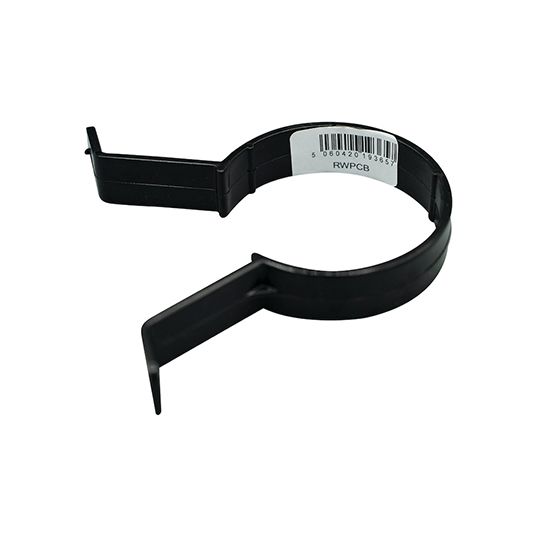 68MM DOWNPIPE/ RAINWATER PIPE   BRACKETS IN BLACK COLOUR  PACK OF 10