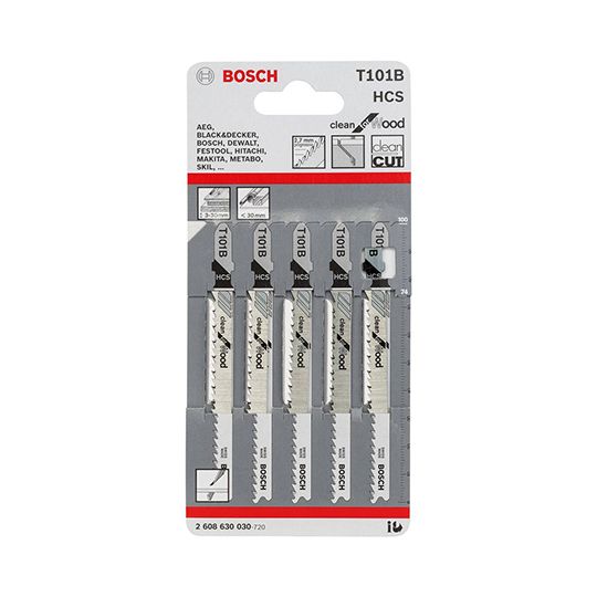 Bosch Jigsaw Blades T101B Wood & Laminate Pack of 5