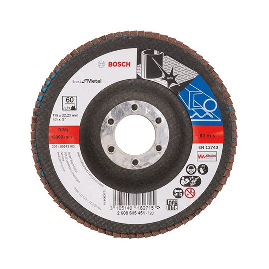Bosch Sanding Flap Disc For Angle Grinder 60G 115mm