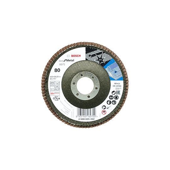 Bosch Sanding Flap Disc For Angle Grinder 80G 115mm