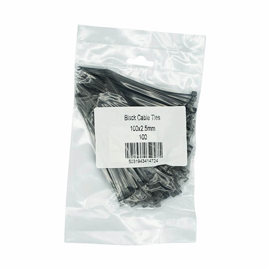 Cable Ties Black 100mm Pack of 100