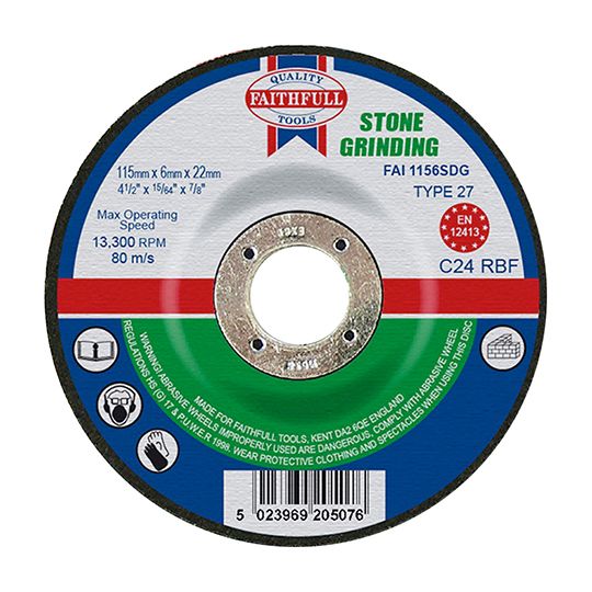 Faithfull Stone Grinding Disc Depressed Centre 115mm x 22mm