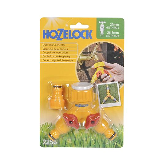 Hozelock Hose Pipe Fitting Dual Tap Connector