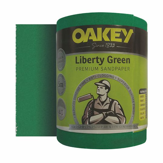 Oakey Liberty Green Sanding Roll 40G 115mm x 5m