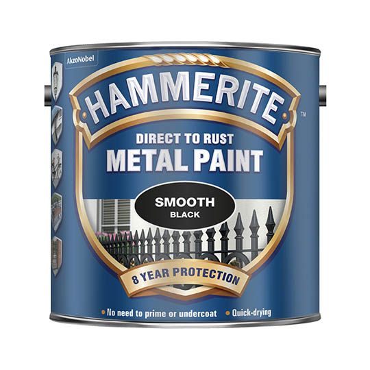 Hammerite Metal Paint Smooth Finish Black 2.5L