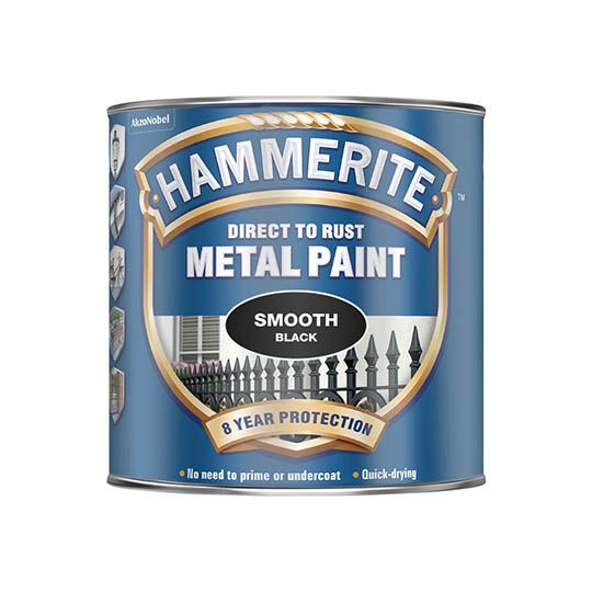 Hammerite Metal Paint Smooth Finish Black 750ml
