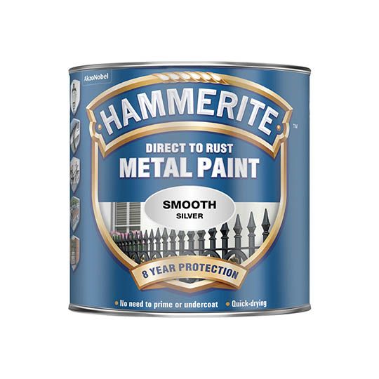 Hammerite Metal Paint Smooth Finish Silver 750ml