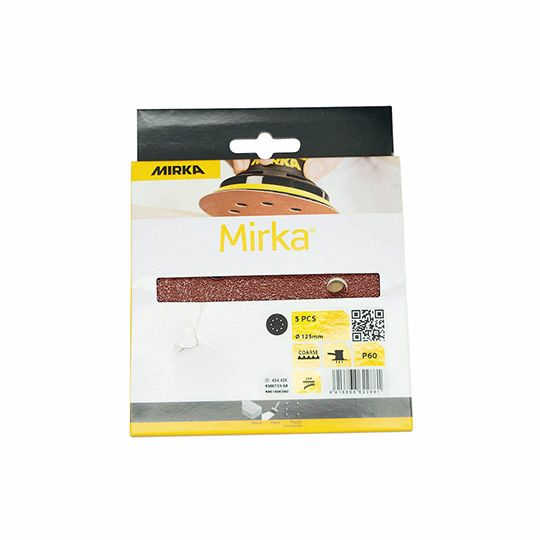 Mirka Sanding Discs Hook & Loop 60G 125mm Pack of 5
