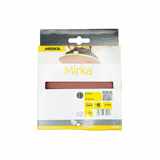 Mirka Sanding Discs Hook & Loop 180G 125mm Pack of 5