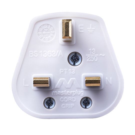 Plastic Plug With 13A Fuse White