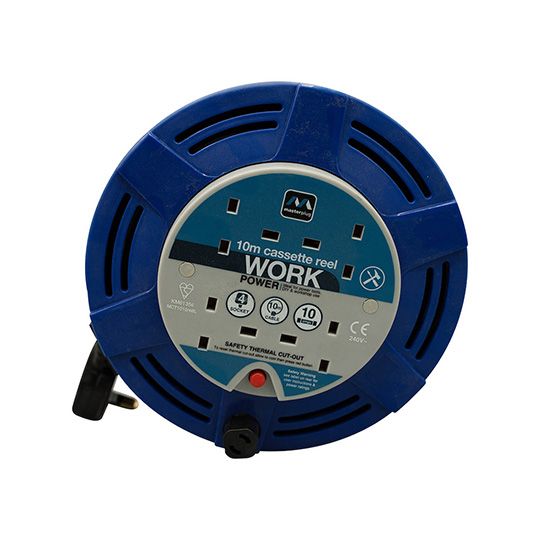 Masterplug Extension Cable Reel 240V 10A 4 Gang 10m