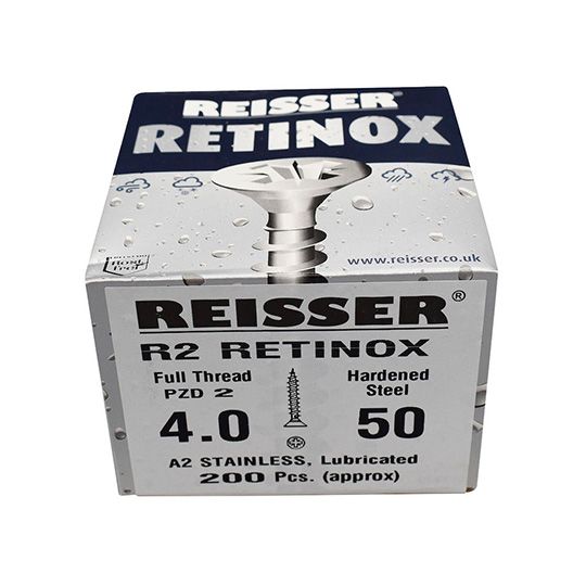 Reisser Stainless Steel Pozi Screws 4x50mm Box of 200
