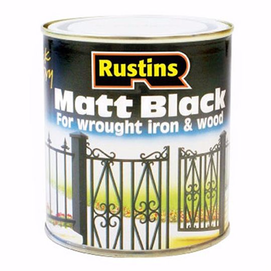 Rustins Quick Dry Black Matt Paint 500ml