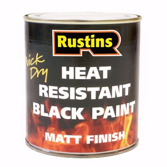 Rustins High Heat Resistant Paint Matt Black 500ml