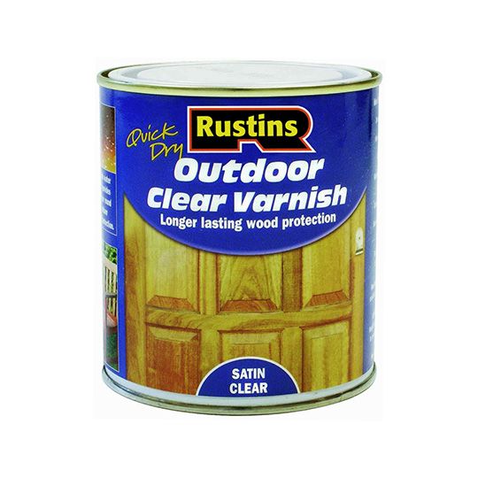 Rustins Quick Dry Outdoor Varnish Satin Clear 500ml