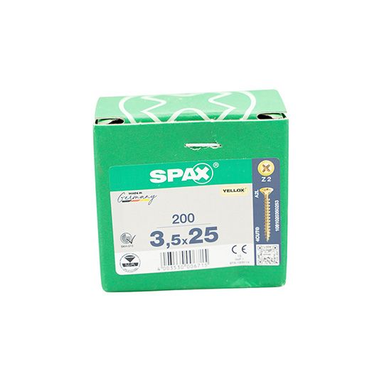 Spax Screws Flat Pozi Countersunk CSK 3.5x25mm