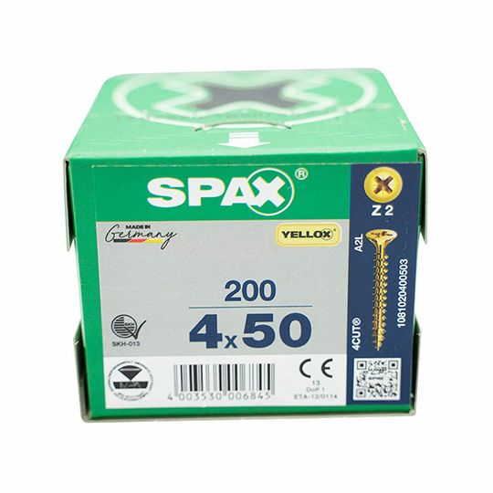 Spax Screws Flat Pozi Countersunk CSK 4x50mm