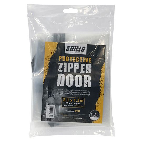 Timco Plastic Dustsheet Protective Zipper Door 2.1m x 1.2m