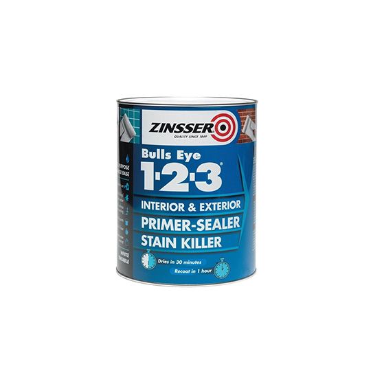 Zinsser Bulls Eye 1-2-3 Primer Sealer Paint White 500ml