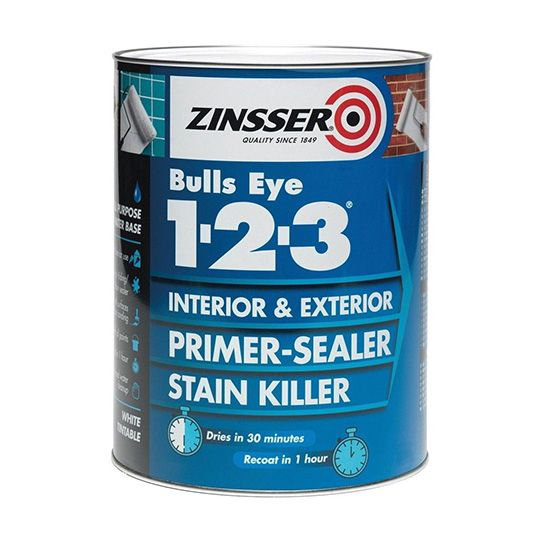 Zinsser Bulls Eye 1-2-3 Primer Sealer Paint White 5L