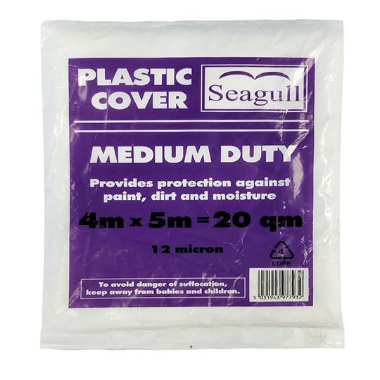 Seagull Plastic Dustsheet Medium Duty 4m x 5m