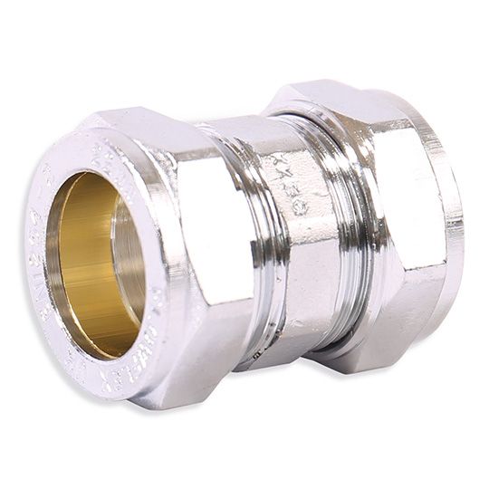 Compression Chrome Coupling 15mm