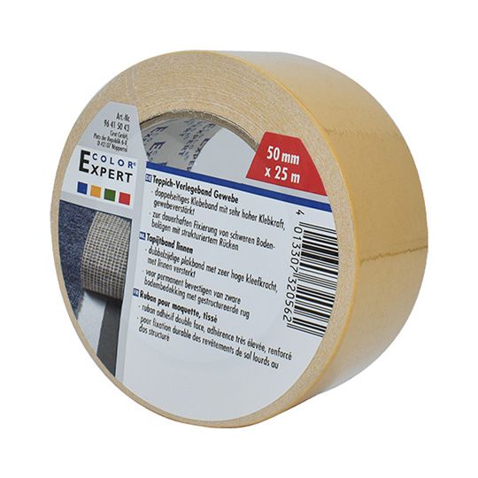 Double Sided Carpet Tape Cloth Backed 50mm x 25m Roll