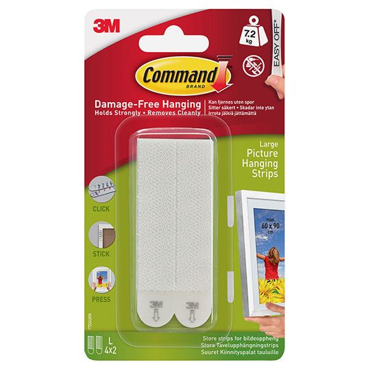 3M Command Picture Hanging Strips Large 4 Sets