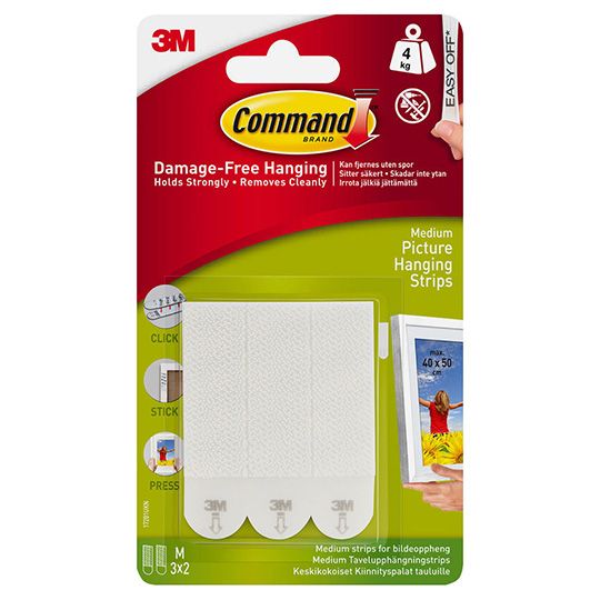3M Command Picture Hanging Strips Medium 3 Sets