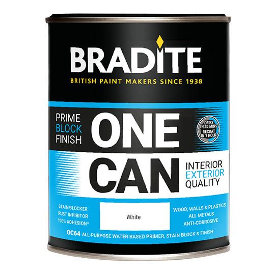 Bradite One Can Primer Stain Block & Finish White 1L