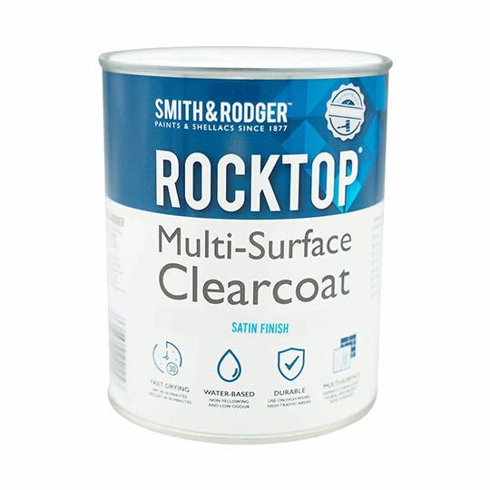 Rocktop Multi Surface Paint Clearcoat Satin Clear 1L