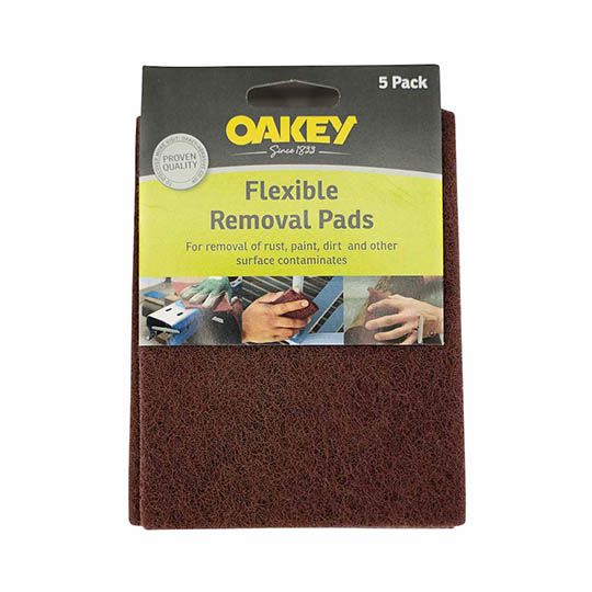 Oakey Flexible Removal Pads Brown 150mm x 115mm Pack of 5