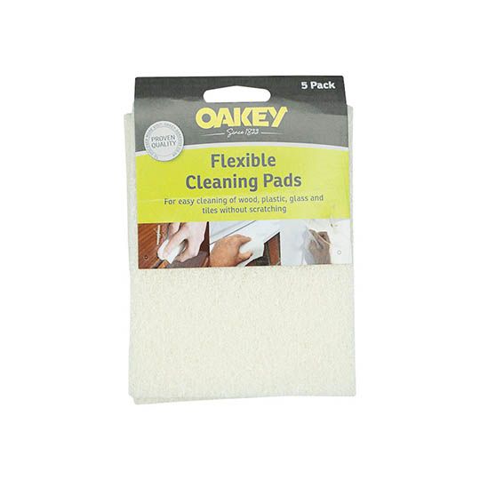 Oakey Flexible Cleaning Pads White 150mm x 115mm Pack of 5