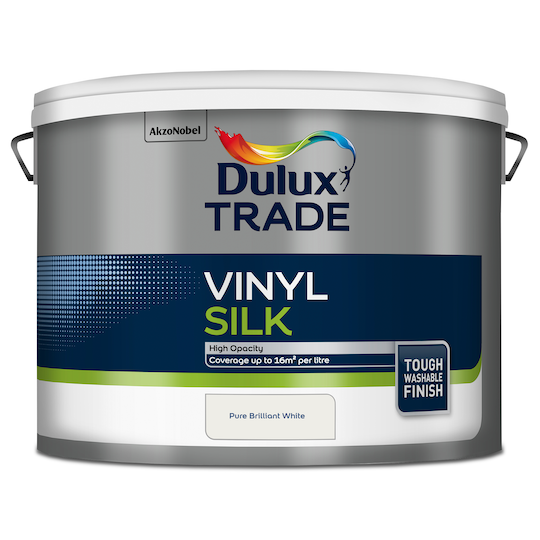 Dulux Trade Vinyl Silk Brilliant White 10l Leyland Sdm - White Paint For Walls Silk